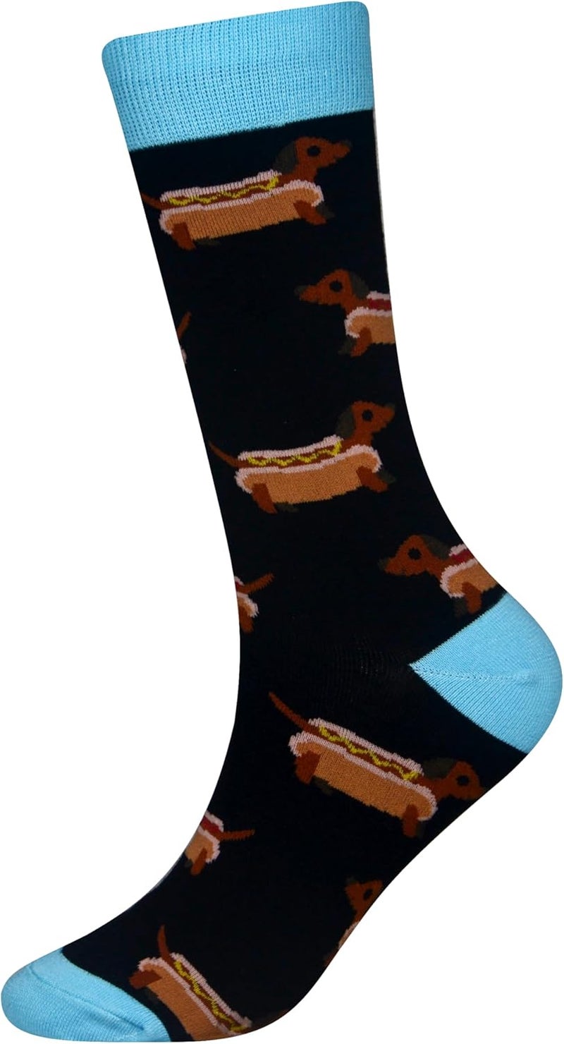 Cansok Men's 2/4 Packs Fun Crazy Novelty Dress Crew Socks - Image 4